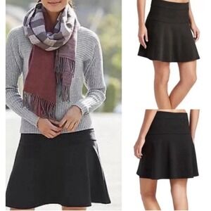 Athleta Ponte Twill Skyose‎ Black Skirt Pocket Athletic 6 Tennis Core Gorp Activ
